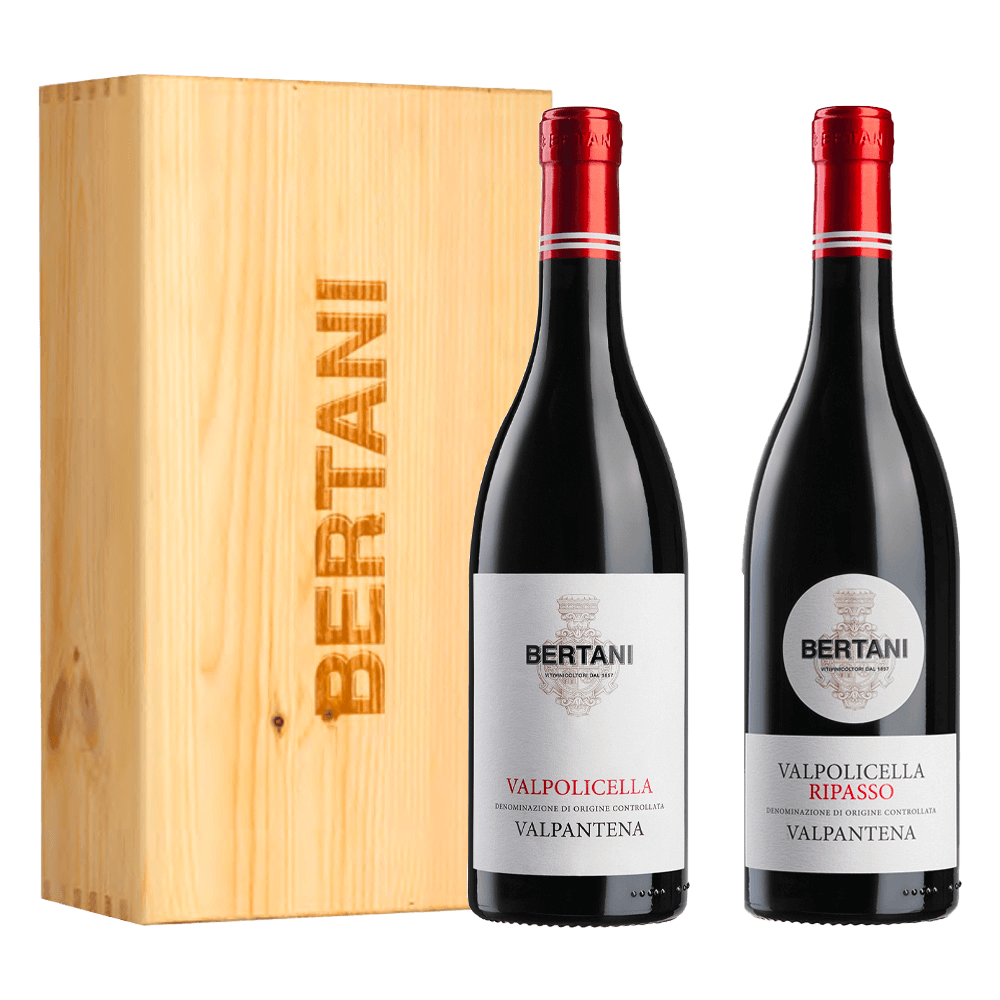 CASSA LEGNO VINO BERTANI VALPOLICELLA + VALPOLICELLA RIPASSO