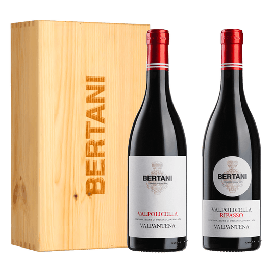 CASSA LEGNO VINO BERTANI VALPOLICELLA + VALPOLICELLA RIPASSO